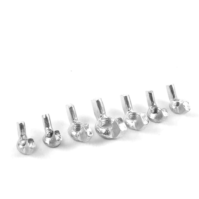 Lot de 100 écrous papillon en acier au carbone galvanisé M3, M4, M5, M6, M8, M10, M12