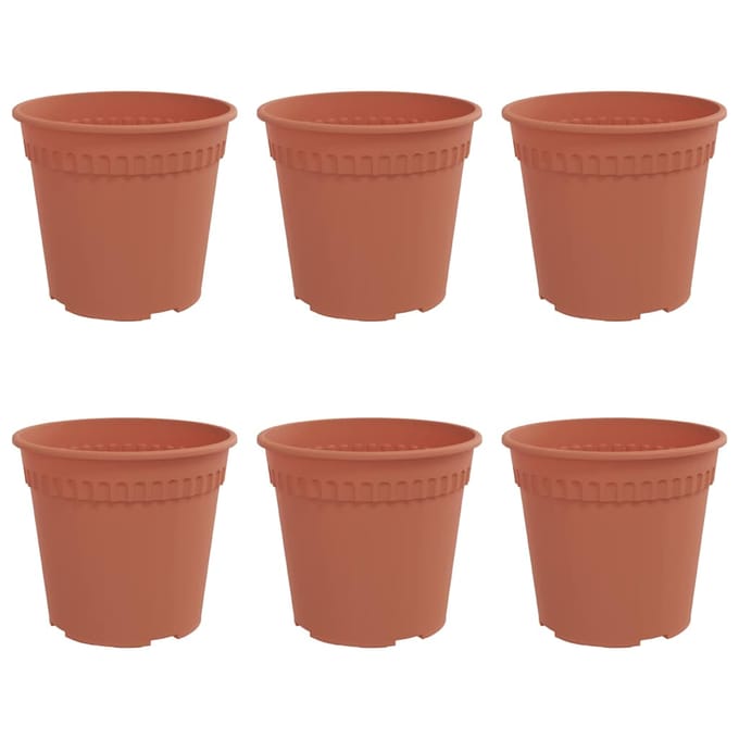 vidaXL - Ronde - Bloempot - 6 - st - Baksteenrood - Ø - 19 - x - 16,5 - cm - Kunststof