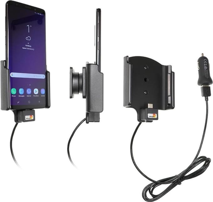 Brodit houder geschikt voor Samsung Galaxy S9 Plus Actieve houder met 12V USB plug