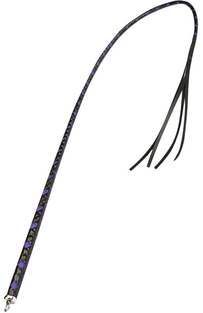 RISE - BDSM Zweep - Feather Hard Single Tail - Zwart/Blauw