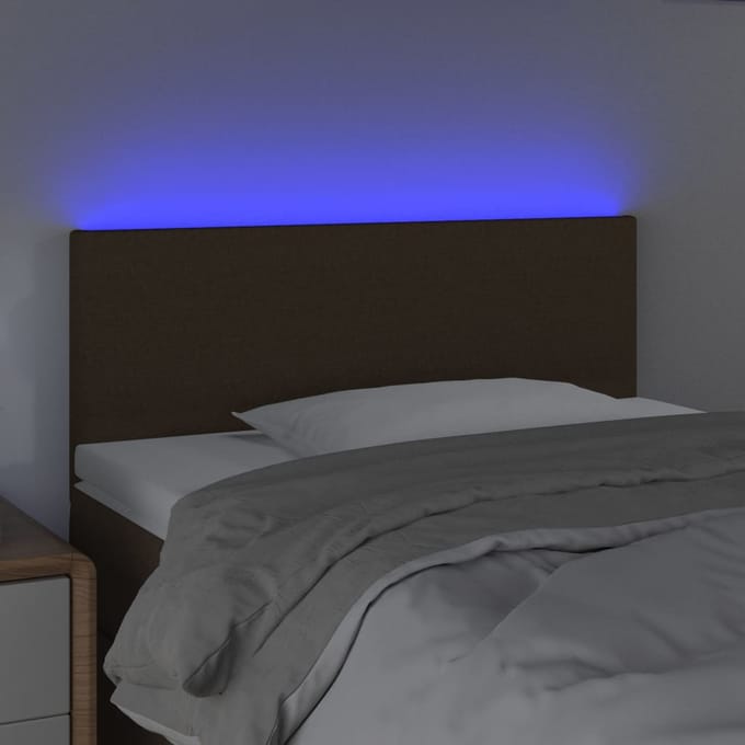 vidaXL - Hoofdbord - LED - 80x5x78/88 - cm - stof - donkerbruin