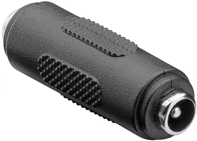 DC plug (v) - DC plug (v) koppelstuk - 5,5mm x 2,1mm / zwart