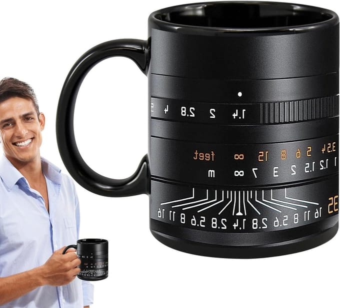Camera Mok - Lens beker - Drankjes serveren - Uniek lensontwerp - 350ml - Zwart