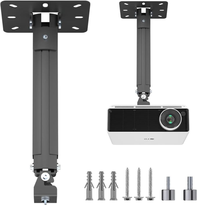Projectorhouder - Beamerbeugel - Thuisbioscoop - Verstelbaar - 54 cm - Zwart