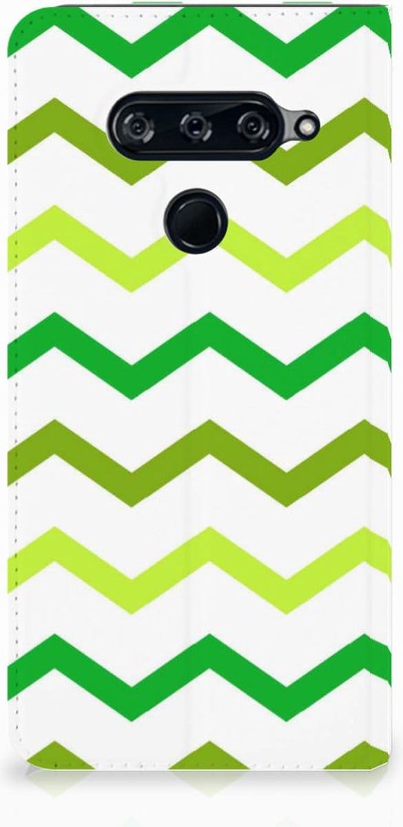 LG V40 Thinq Hoesje met Magneet Zigzag Groen