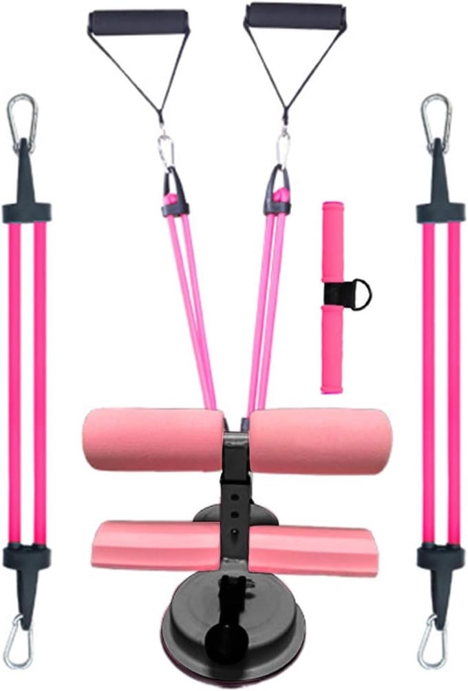 Situps Hulp - Buikspier Trainer - Thuis Fitness - Verstelbare Intensiteit - 23 x 20 cm - Roze