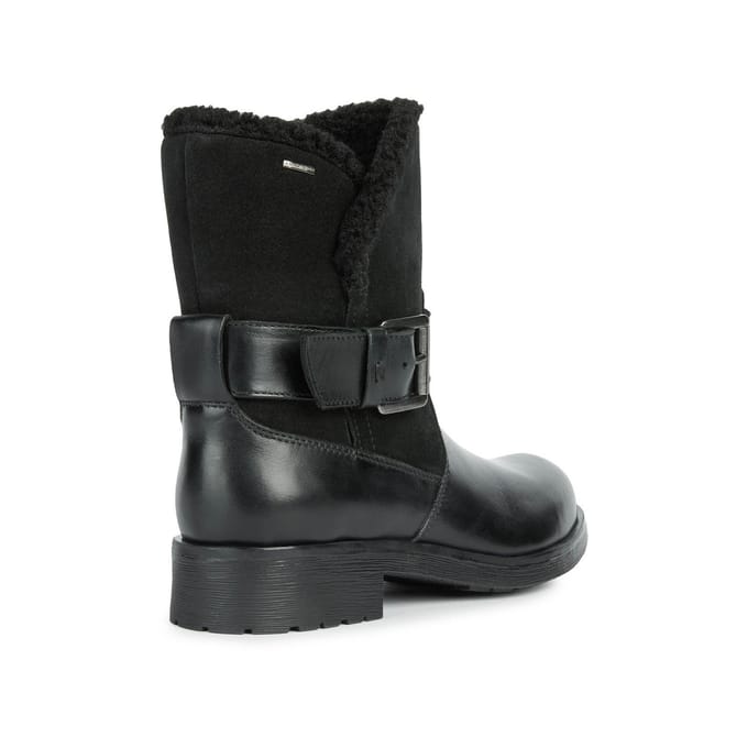 Geox D Rawelle B ABX A Runderleren Dames Zwarte Laarzen.