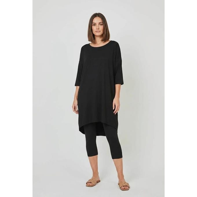DIDI Dames Loose dress 3/4 sleeves Black maat 48