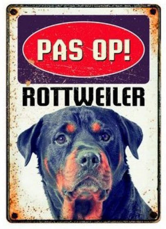 Plenty gifts waakbord blik rottweiler - Default Title