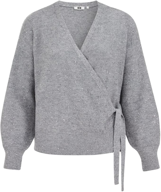 WE Fashion Dames Overslagvest met pailletten - Curve
