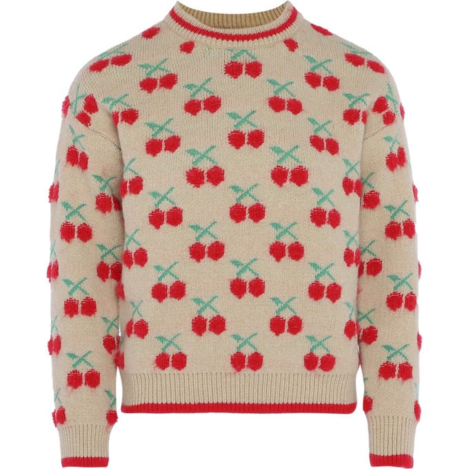 Mymo Jumper Dames GEBROKEN WIT KERSENROOD