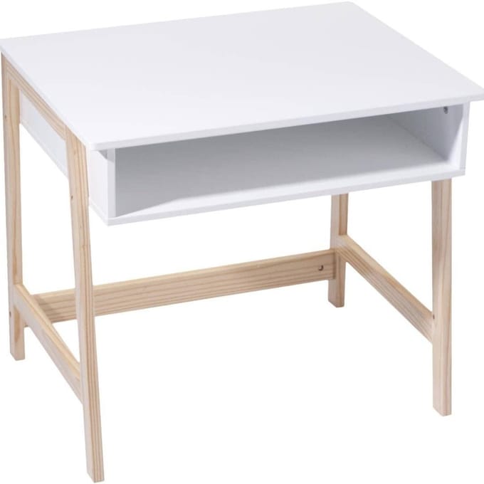 SAVI® Kinderbureau - Kindertafel Met Opbergruimte – Activiteitentafel – Wit - 46cm x 58cm x 52cm 6.8 kg