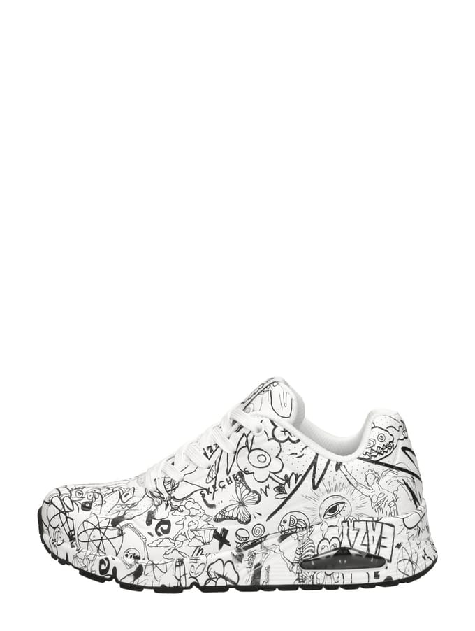 Skechers Uno Process Sketch Sneakers wit - Dames