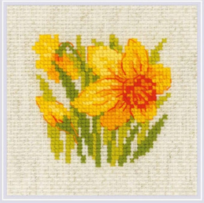 Borduurpakket - Gele Narcissen