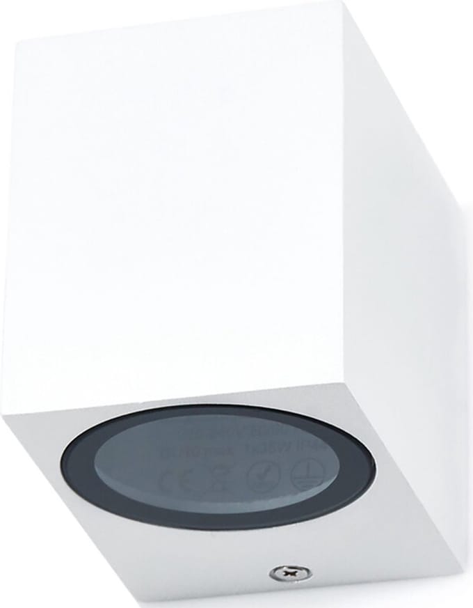 LED Tuinverlichting - Buitenlamp - GU10 Fitting - Vierkant - Mat Wit - Aluminium