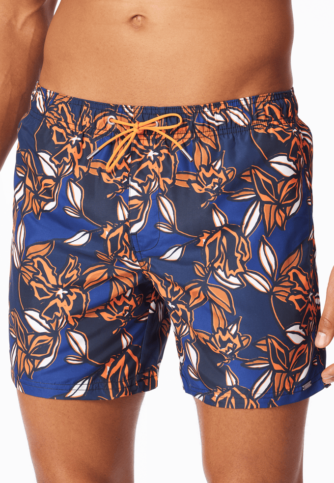 Zwemshort van geweven stof met veelkleurig patroon - aquablauw 4