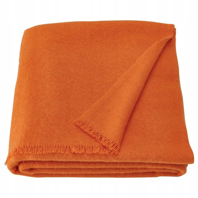 2x Merino Wol Plaid - Fel Oranje 150x200 cm