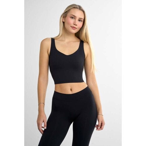 FAMME Softy Crop Top S Black