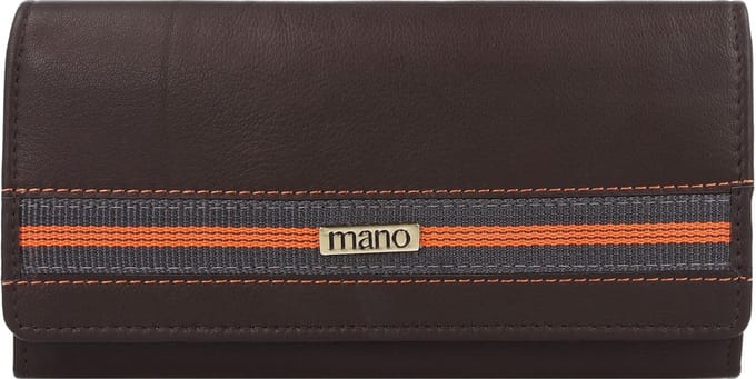 mano Don Leonardo Portemonnee RFID Leer 18 cm - Dames - Horizontaal - dunkelbraun