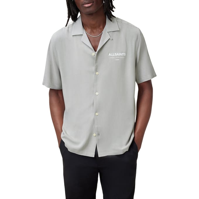 AllSaints Underground Ss Shirt Whisper Grey Größe: S | Casual hemden Outlet | Herren | Grau