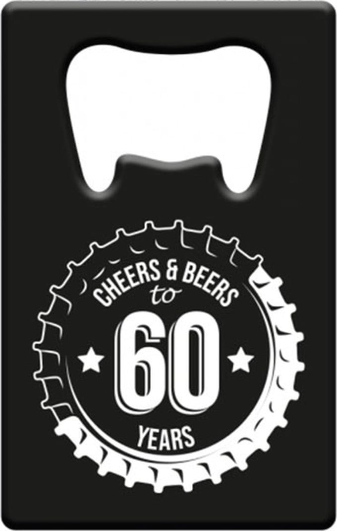Paperdreams - Metal beer opener - 60 jaar