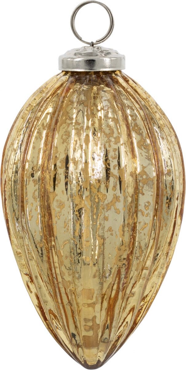 HomeBound by KY | Glazen kerstbal ovaal goud | kerstbal