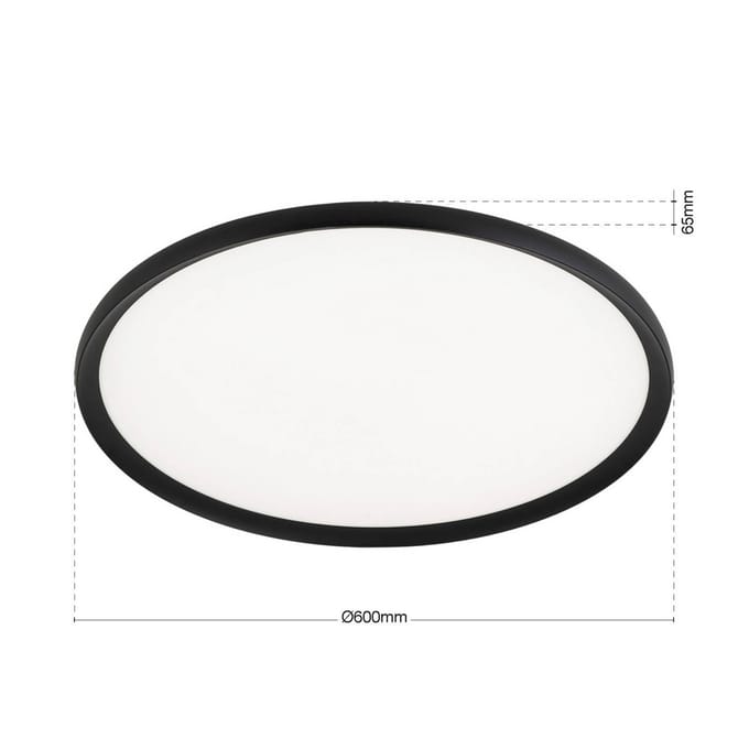 ORION LED plafondlamp Kant, Ø 60 cm zwart, CCT metaal/kunststof