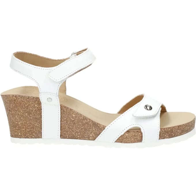 Panama Jack Julia Basics B17 sandalen met sleehak wit - Maat 38