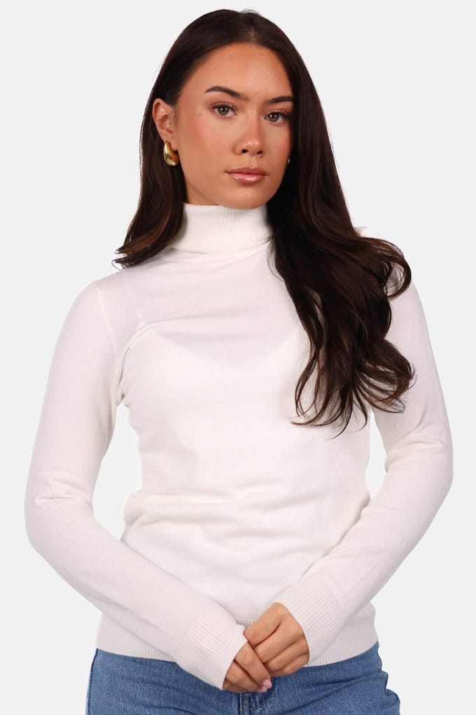 Getdrezzed Top - Maat: M/L - Coltrui met gladde structuur wit