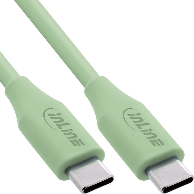 InLine® USB 2.0-kabel, USB-C-snelladingskabel 100 W Matcha Latte/groen 2m