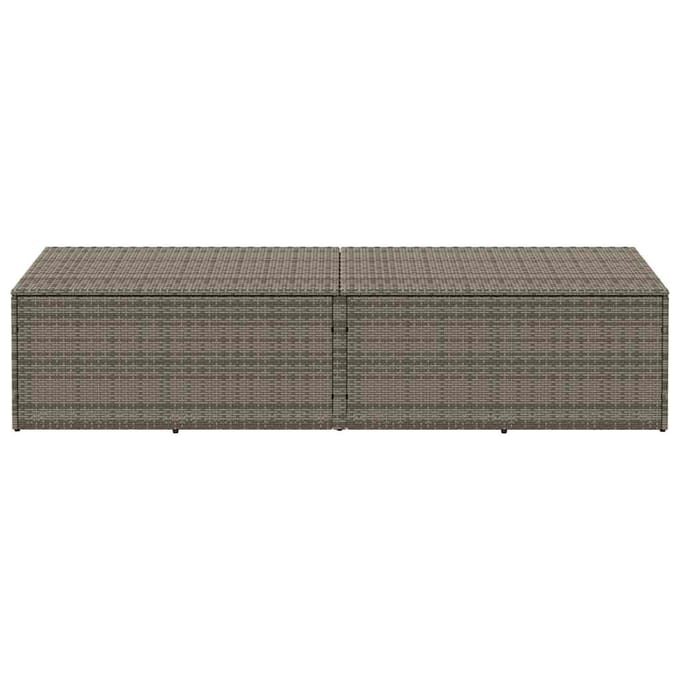 vidaXL - Tuinbox - 220x50x58 - cm - poly - rattan - grijs