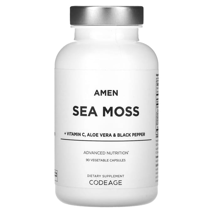 Codeage, Amen, zeewier + vitamine C, aloë vera en zwarte peper, 90 plantaardige capsules