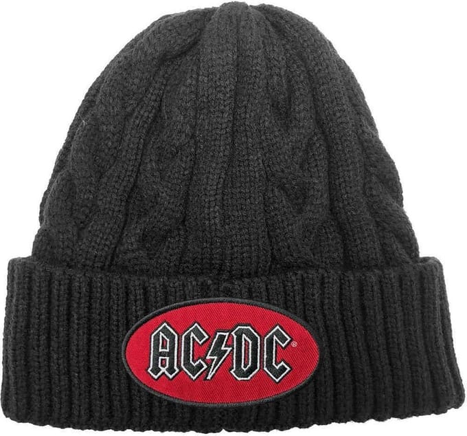 AC/DC - Oval Logo Beanie Muts - Zwart