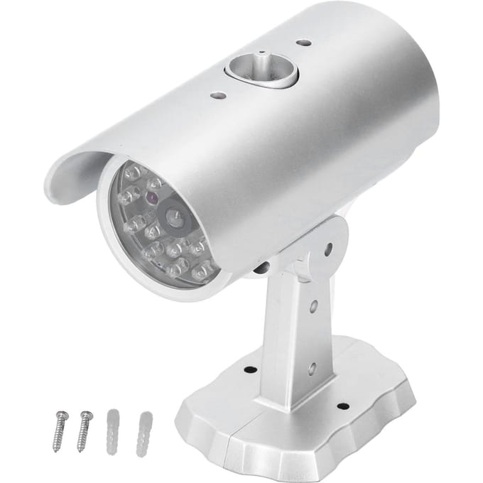 Caméra de Simulation Fausse Caméra de Sécurité Moniteur Faux Système de Surveillance avec Lumière LED Clignotante