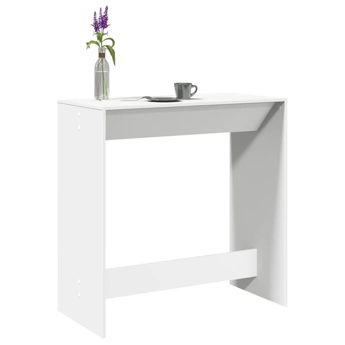 vidaXL - Bartafel - 102x50x103,5 - cm - bewerkt - hout - wit