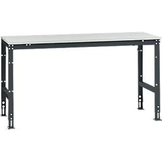 Manuflex basistafel UNIVERSAL Standaard, tafelblad melamine, 1750 x 800, antraciet