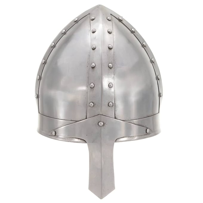 Casque de Chevalier Médiéval Réplique Antique LARP Acier Argenté white
