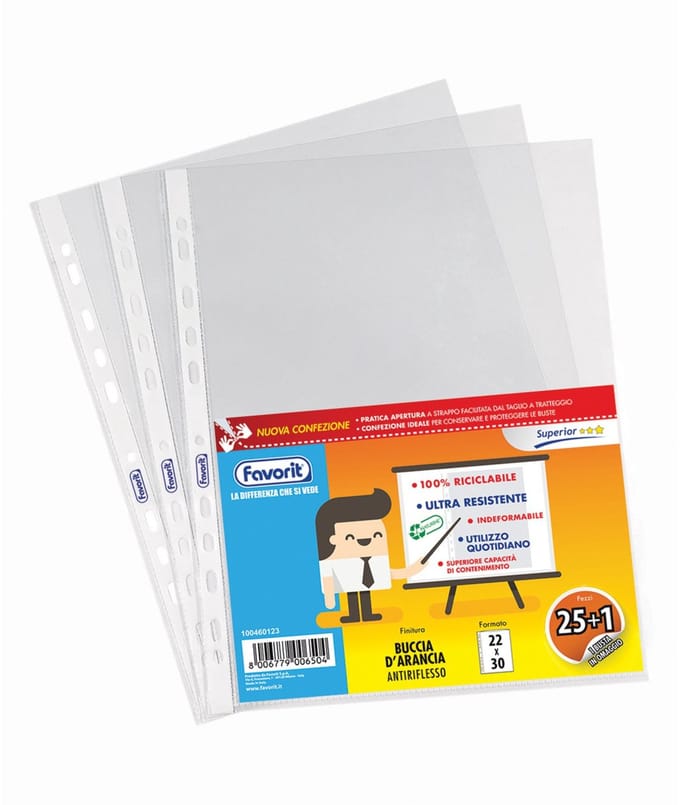 Favorit 400083624 sheet protector 220 x 300 mm Polypropyleen (PP) 26 stuk(s)
