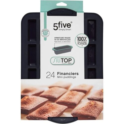 5Five Mini cakes bakken bakvorm/bakblik - 33 x 23 cm - voor 24x stuks - Siliconen/ijzer
