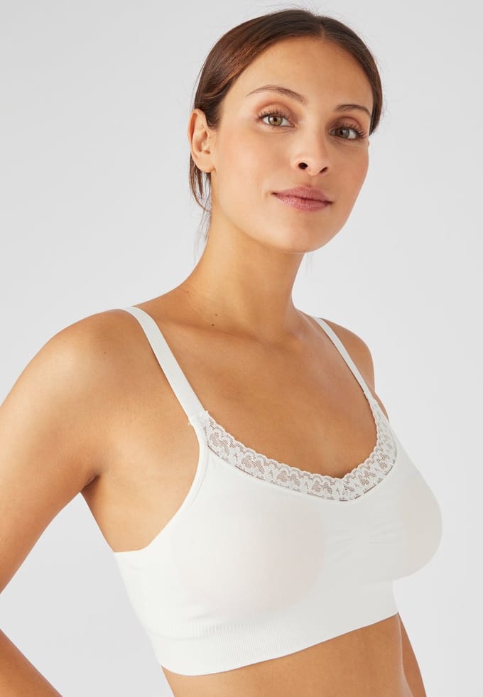 Damart - Bralette beugelloze beha - Dames - Wit - S