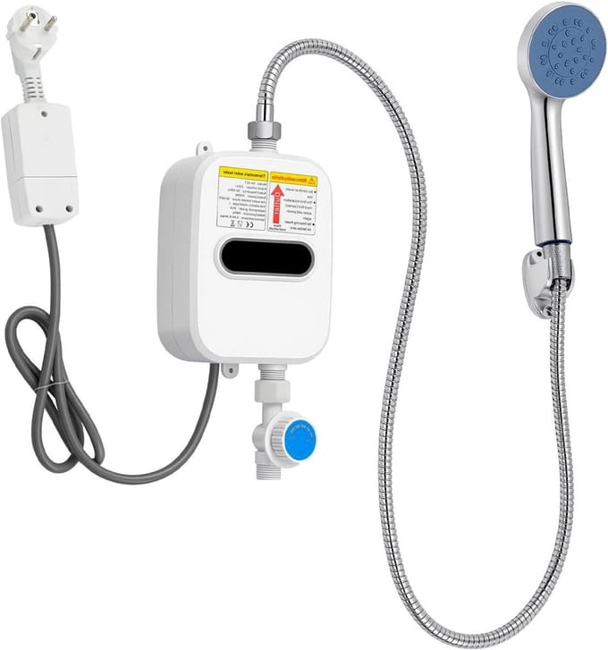 Doorstroomboiler - Direct warm water - Snel douchen - Temperatuurregeling 30-60°C - 3500 Watt - Wit