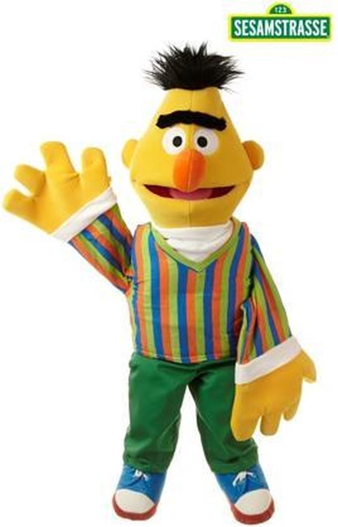 Handpop Bert sesamstraat groot 65cm