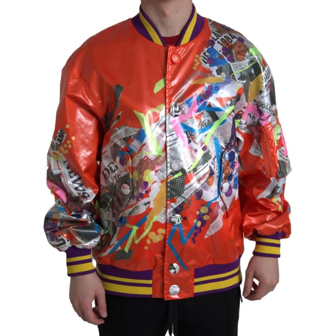 Geprinte Satijnen Baseball Jack Bomber