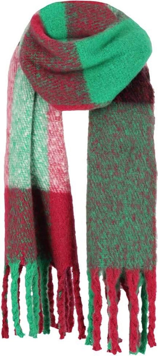 Sarlini Langwerpige Sjaal met Franjes Multi Bright