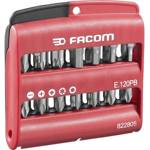 Facom E.120PB Bitset 28-delig Kruiskop Phillips, Kruiskop Pozidriv, Inbus, Binnen-zesrond (TX)