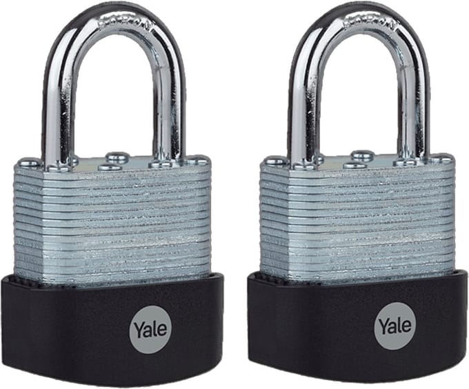Yale - Gelamineerd Hangslot - 45 mm - Extra sterk - Buiten - 2 stuks