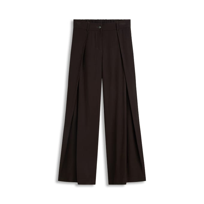 Summum Trousers Viscose Twill Pantalons Donkerbruin 4s3022-12483