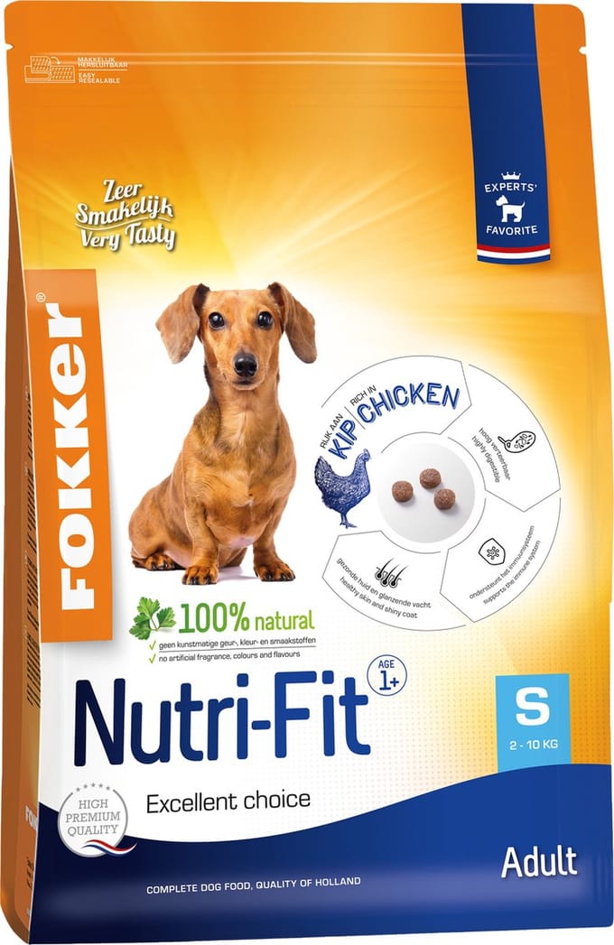 Fokker Dog Nutri-Fit S Kip - Hondenvoer - 7 kg