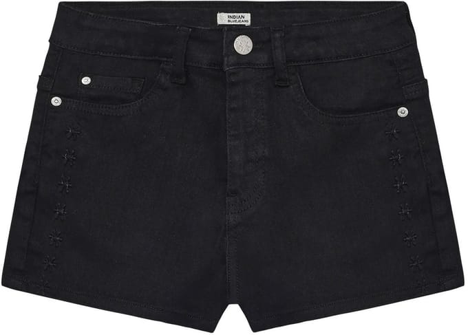 Indian Blue Jeans - Denim Short Loose Fit Basic - Black Denim - Maat 152
