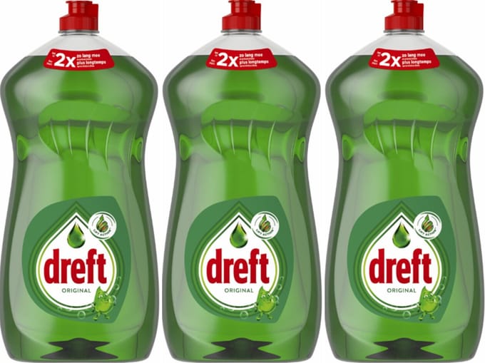 3 x 1200ml Dreft LiftAction Afwasmiddel Original - 3600ml